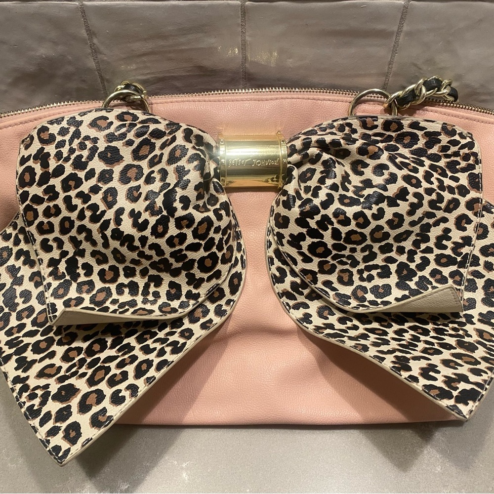 Betsey Johnson Pink and Leopard Shoulder Bag